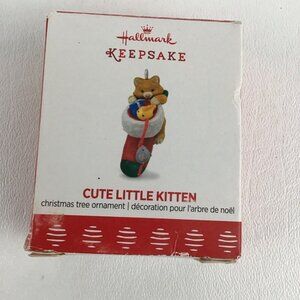 Hallmark Keepsake Christmas Ornament Cute Little Kitten Cat Stocking New  2017
